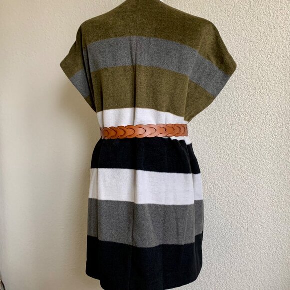 LUCKY BRAND Oversized Striped Wool Poncho One Size NWT - Picture 6 of 8